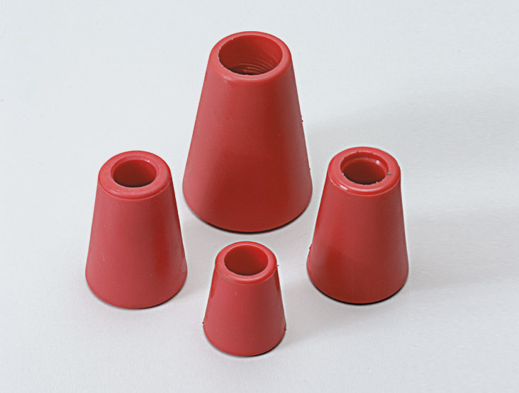 Duplex-Stopfen rot mit Loch 17 mm. 33/25x40