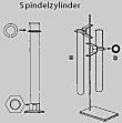 Glas-Spindelzylinder 250 x 30 mit Poly- Ausstattung