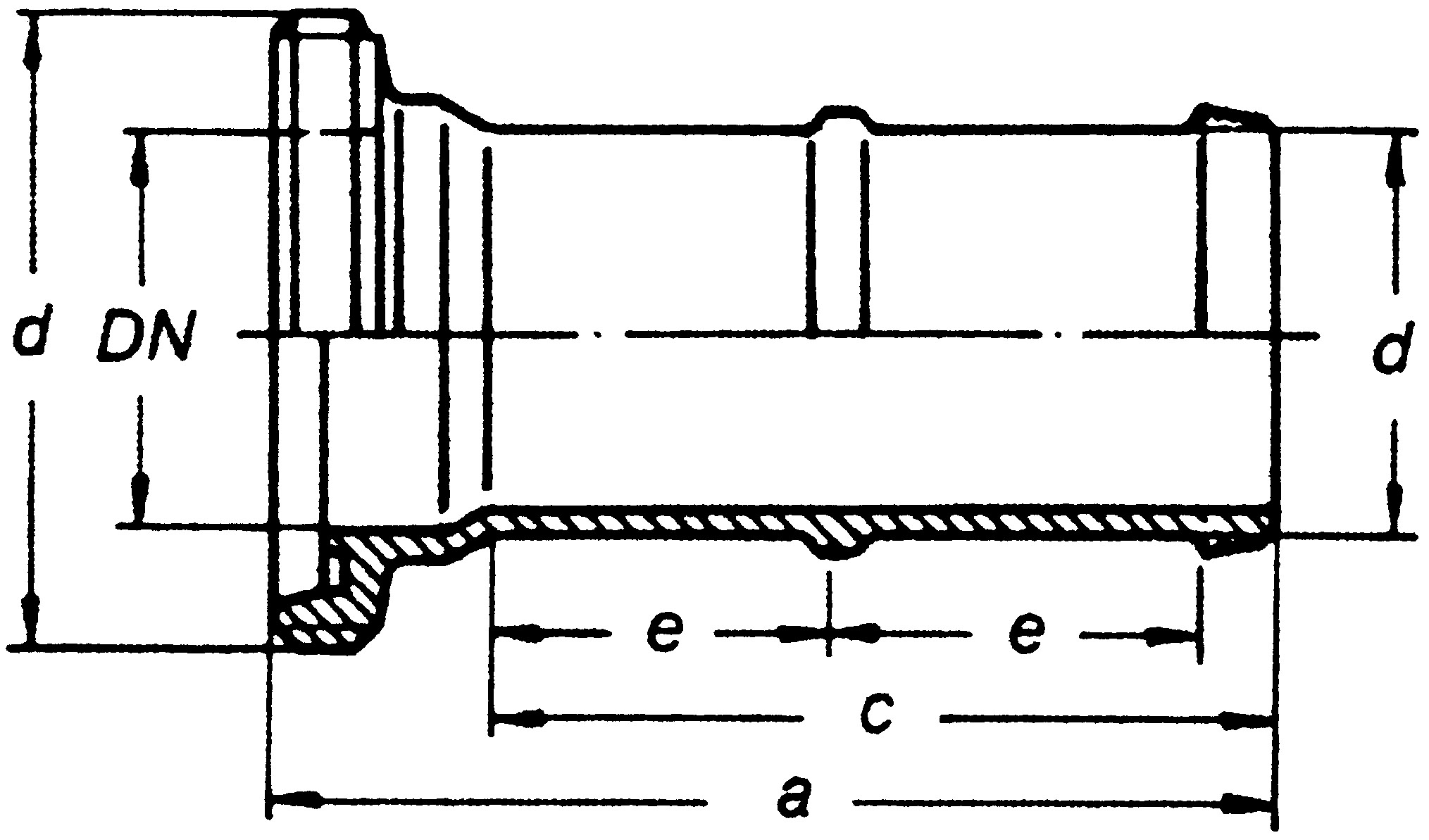 G-Schlauchstutzen massiv f. lichte Weite DN 100