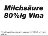 Milchsäure 80%ig Vina Flasche 125 gr