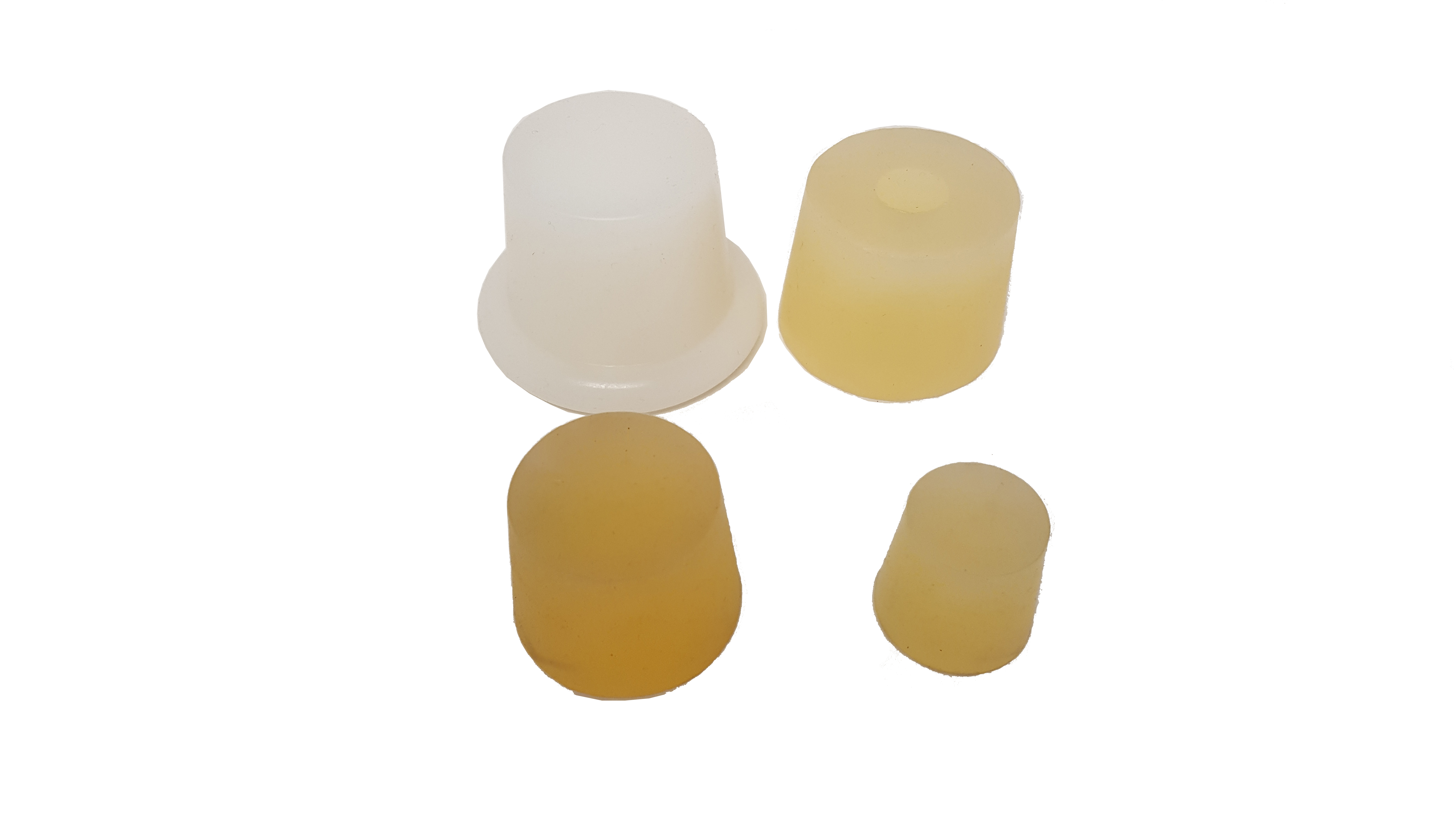 Silikonstopfen transparent 45/38x35 mit 9mm Bohrung