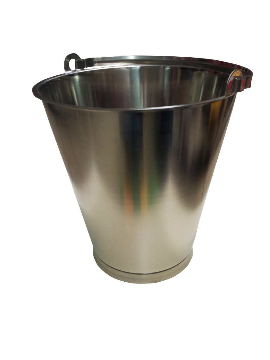 Trinity Eimer Edelstahl- Eimer ohne Ausguss mit Bodenrand 15 Ltr. geprägte Skala ...