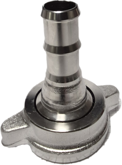 Tapered hose nozzle VA 2/3 solid spout with wing nut WKN/19 mm