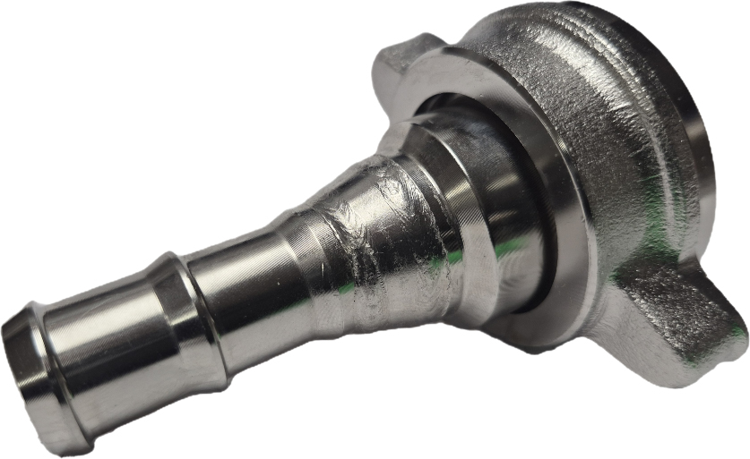 Tapered hose nozzle VA 2/3 solid spout with wing nut WKN/19 mm