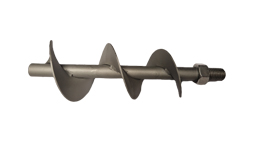 Förderschnecke mit Gewinde M 16 zu Kiesel Früchtetrichter